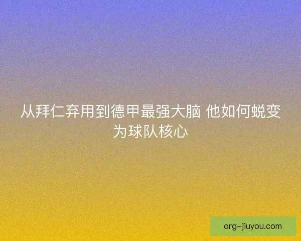 从拜仁弃用到德甲最强大脑 他如何蜕变为球队核心