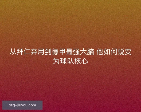 从拜仁弃用到德甲最强大脑 他如何蜕变为球队核心 从拜仁弃用到德甲最强大脑 他如何蜕变为球队核心