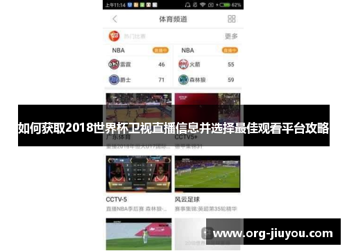 如何获取2018世界杯卫视直播信息并选择最佳观看平台攻略